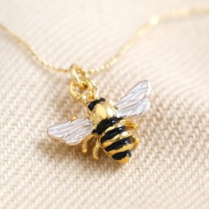 Necklaces | Tiny Gold Enamel Bumblebee Pendant Necklace – Womens Jewellery Necklaces