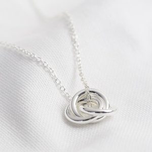 Necklaces | Triple Linked Ring Pendant Necklace in Silver Silver – Womens Jewellery Necklaces