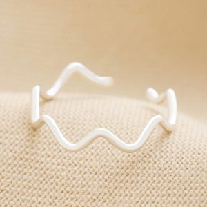 Rings | Adjustable Wavy Line Ring in Silver – Womens Jewellery Rings