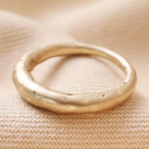 Rings | Matte Hammered Organic Ring in Gold – Womens Jewellery Rings