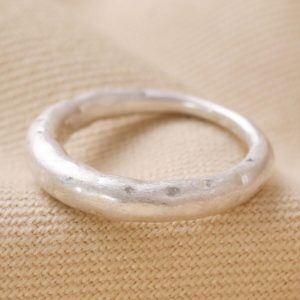 Rings | Matte Hammered Organic Ring in Silver – Womens Jewellery Rings