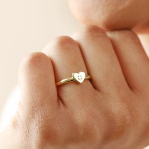 Rings | Smiling Heart Face Adjustable Ring in Gold – Womens Jewellery Rings