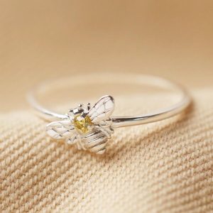 Rings | Sterling Silver Crystal Bee Ring – Womens Jewellery Rings