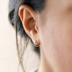 Earrings | Tiny Gold Sterling Silver Slim Huggie Hoop Earrings – Womens Earrings Earrings