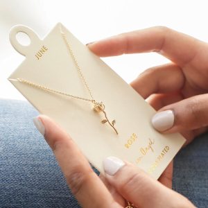 Necklaces | Birth Flower Pendant Necklace in Gold – Womens Jewellery Necklaces