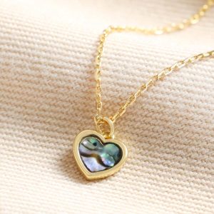 Necklaces | Estella Bartlett Shell Heart Pendant Necklace in Gold – Womens Jewellery Necklaces