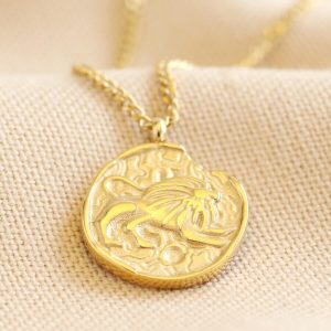 Necklaces | Gold Stainless Steel Leo Pendant Necklace – Womens Jewellery Necklaces