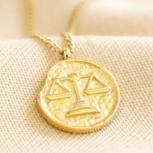 Necklaces | Gold Stainless Steel Libra Pendant Necklace – Womens Jewellery Necklaces