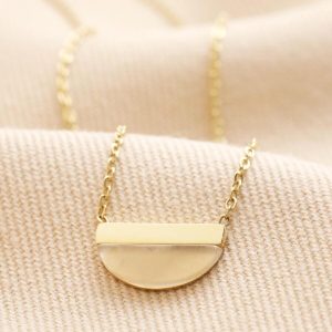 Necklaces | Gold Stainless Steel Pink Aventurine Half Circle Pendant Necklace – Womens Jewellery Necklaces