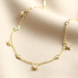 Necklaces | Short Crystal Star Charm Necklace in Gold Gold – Womens Jewellery Gold